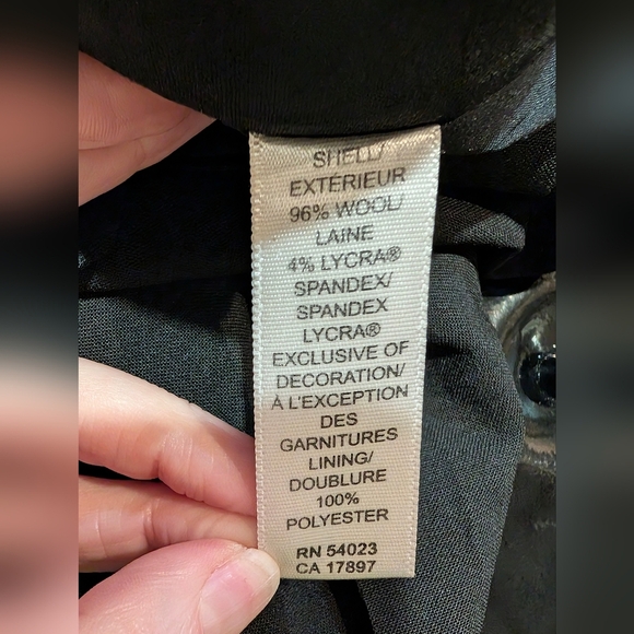 Vintage Wool Banana Republic Martin Stretch Black Trousers (12, 96% wool) - Picture 4 of 4